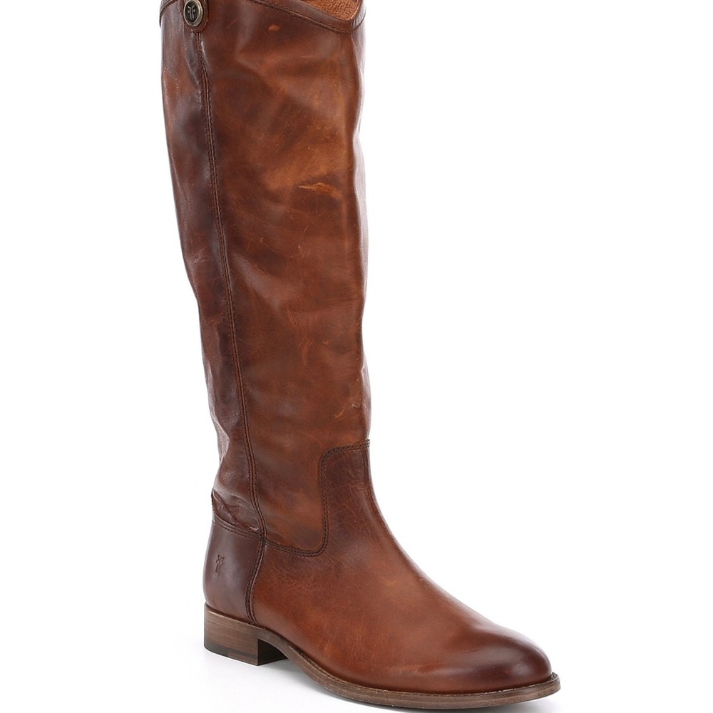 Frye Melissa cognac distressed boots